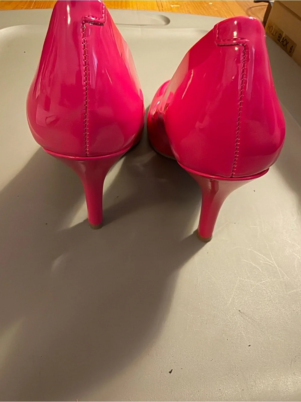 Nine West Hot Pink Patent Round-Toe Pumps